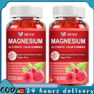 60pcs Magnesium Glycinate Gummy Raspberry Flavor Supplement to Support Sleep Heart Health