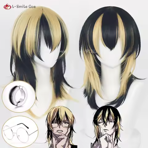 Anime Rindou Haitani Ran Haitani Cosplay Wig 50cm Long Black Golden Heat Resistant Synthetic Hair Ha