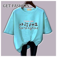 GET FASHION - BAJU KAOS WANITA DEWASA HURUF SARANGHAE BAJU KAOS KPOP DRAKOR