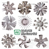 Bajaj RE Rim Cover Chrome Set [3PCS Set] [400x8 Tire Size] Many Designs
