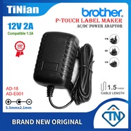AC/DC 1.3A 12V 2A Adapter AD-18 AD-E001 for Brother PT-18RZ PT-D450 PT-D600 PT-E300 PT-E550W PT-P700
