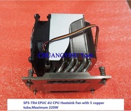 for Freeship EPYC SP3-TR4 TRx4 sWRX8 4U 2U CPU Heatsink Fan with 5 copper tube(Up 220W),6 tube (Up
