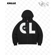 JACKET SWEATER HOODIE DOUBLE ZIPPER BOXY CDL CALLE DE LARACHE BLACK UNISEX