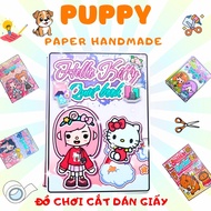 Hello Kitty Toca Life World Quiet Book paper doll house - peel-and-stick toy to develop skills