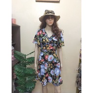 Dress Bunga Vietnam Selutut Midi Floral Dress