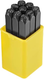uxcell Number Metal Stamp Set, 5/32 inches 4mm, Digital 0 to 9, Numbers Punch Set Wood Leather Steel