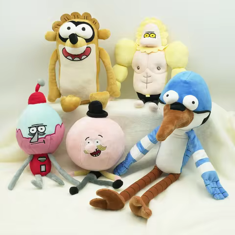 TreasuringU New Cartoon Mordecai Plush Toys Kawaii Rigby Stuffed Dolls Benson Plushie Soft Pillow Ho