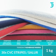 MERAH 30s CVC Stripe Striped/ Striped/ | T-shirt Fabric | 1 kg | Grow Jaya T-Shirt Material | Gold A