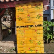 Tirai bambu gulung motif daun terbaru murah harga pengrajin / kiray bambu / kere / wide / outdoor / 
