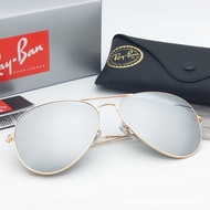 Original Sunglasses Pilot Metal3063Ray-ban rb3025/3026Driving Silver/Glass Double Strip for Women/MaleNRHW L2URPrepare