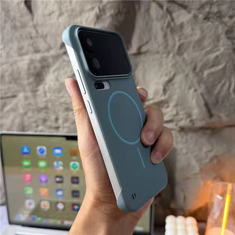 Frameless Solid Color Magnetic Case For Xiaomi 17 15 14 14T Redmi K90 K70 14C Pro Max Ultra For Mags