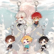 Mystic Messenger anime game chibi mica acrylic keychain with Yoosung Zen 707 Jumin Saeran image, ver
