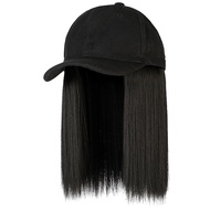 【MY Ready stock】Cozy Wigs with a Hat Baseball Wigs Cap Cancer Patients Straight Hair Wig Cap Sun Hat