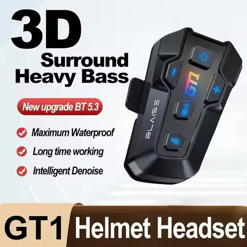 BLAISE GT1 Motorcycle Bluetooth Intercom Music Sharing 1000m 2 Riders Group Helmet Communication Spe
