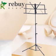REBUY Music Stand, Foldable Retractable Music Score Tripod Stand, Musical Instrument Lightweight Collapsible Detachable Music Stand Holder Students