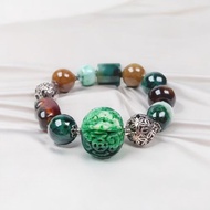 花青翡翠古錢多寶手珠 | 天然緬甸玉翡翠A貨 | 送禮