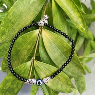 Evil Eye Bell Anklet With Elephant Design ( Black and Design)