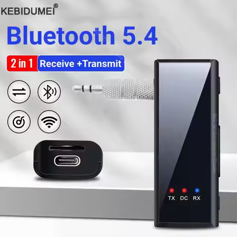 2 in 1 Bluetooth 5.4 Audio Receiver Transmitter 3.5mm AUX Jack Airplane Wireless Adapter Support TF 