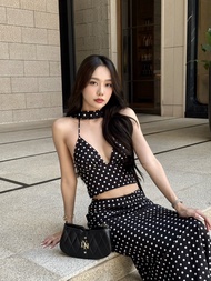CURVF Miss Dotty Set เซ็ท Polka dot เสื้อ กระโปรง และผ้าพันคอลายจุด