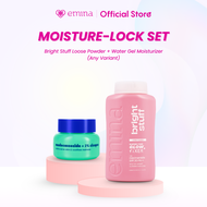 Emina Moisture-Lock Set - Bright Stuff Loose Powder + Water Gel Moisturizer (Any Variants)