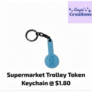 Supermarket Trolley Token Keychain for NEW 50c and OLD $1 coin
