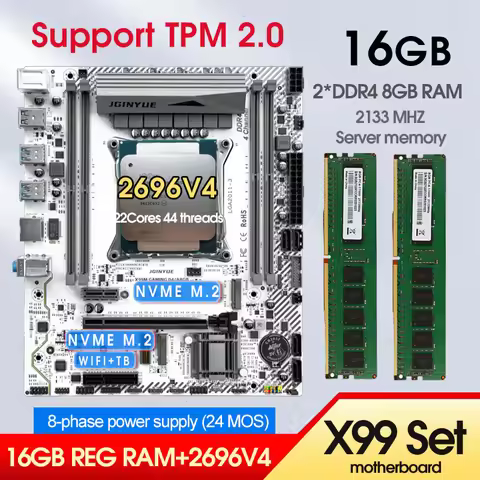 X99 GAMING D4 Motherboard kit Combo Xeon E5 2696 V4 CPU and 2*8G=16GB DDR4 2133MHZ Memory set Suppor