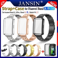 สาย Huawei band 10 9 8 สาย สายรัดสแตนเลสของ for huawei Watch Fit 2 เคส ฝาครอบเคส for huawei band8 /b