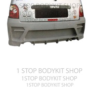 PERODUA NEW KANCIL REAR BUMPER  (G-CONCEPT) "DOUBLE EXHAUST HOLE"FIBER(FIBERGLASS)SKIRT LIP BODYKIT