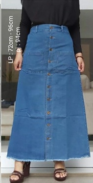 ROK JEANS PANJANG WANITA TERBARU 2020//ROK JEANS DEWASA TERBARU//COD//FASHION WANITA KEKINIAN//PAKAI