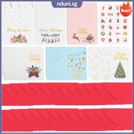 nduni  Greeting Cards Christmas Assorted Xmas with Envelopes Holiday Hot Stamping Blessing Message Set 49pcs Party Gift