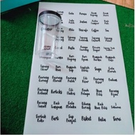 Waterproof Transparent Kitchen Sticker. Custom Kitchen label. Fancy font sticker. Sticker dapur cust