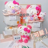 【Free Gift Bag】Finished Hello Kitty Cat Bouquet Doll Boneka Award Gifts Girl Birthday Gift Graduation Gift To Best Friend