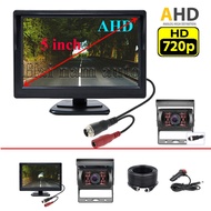 Reverse camera set, 5 inch AHD screen, AHD infrared reverse camera, 18 infrared lights