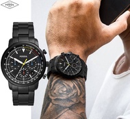 (Real Photo)Original Fossil Mens Fossil Goodwin Chronograph Black Stainless Steel Watch FS5413 Jam T
