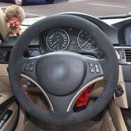 Hand-stitched Black Suede protector car steering wheel for BMW E90 320i 325i 330i 335i 120d E87 120i