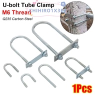 CHIHIRO1X3EE 1Pcs Pipe U-clamp, Screws Galvanized Q235 Carbon Steel M8 Round Tube Clamp, Durable Wit