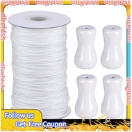 【D&F】For Aluminum Blind Lift Shade Cord 1.8 mm White Braided Cord 55 Yards/Roll with 4 Piece Wood Pe