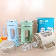 (017) Pastel glass jar glass Non Box glass jar glass jar cup glass jar Aesthetic coffee cup