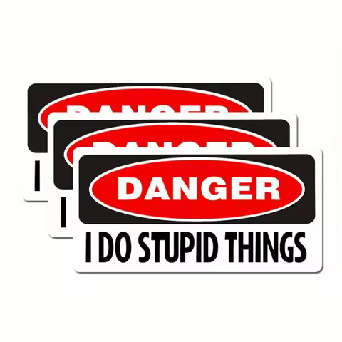 (3pcs) Danger I Do Things Hard Hat/Helmet Stickers Car Decal Vinyl