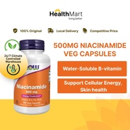 [SG] Now Foods Niacinamide (B3) 500 mg, 100 Veg Capsules | Vitamin B, Cellular energy, Skin health, 