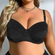 Women Plus Siza Balconette Bra Daily Solid Color Bra With Bow Unlined Breathable Underwire Bras 38C-