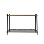 [特價]【dayneeds】松木 90x45x60公分 二層烤黑柚木板收納層架
