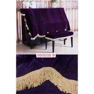 500038-流蘇邊絲絨通用鋼琴套 upright piano cover B-purple 深紫色， 一般直身琴合用 yamaha kawai digital piano