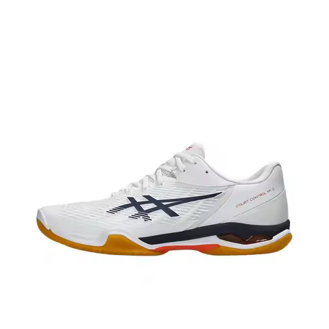ASICS Court Control FF 3 Abrasion Resistant Low top Badminton Shoes Men's White Blue 1071A087-100