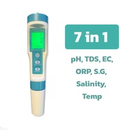 เครื่องวัดค่าน้ำ 7 in 1 รุ่น C-600 PH TDS EC ORP S.G Salinity Temp ความแม่นยำสูง