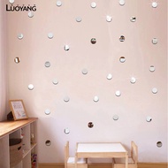LYM 50Pcs/Set Acrylic Mirror Dot Living Room Wall Stickers