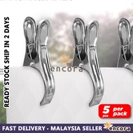 [5PCS] Encora Stainless Steel Clothes Pegs Cloth Clip Windproof Laundry Drying Peg Penyepit Kain Baj