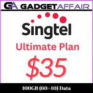 Singtel 100GB (60+40) Data Ultimate Plan $35 Top Up / Recharge