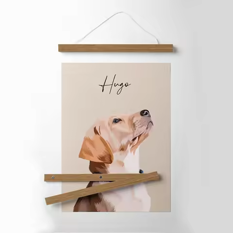 Natural Teak Pine Wood Magnetic Poster Hanger Scroll Painting Frame 30x40 40x50 40x60 Black White Wo