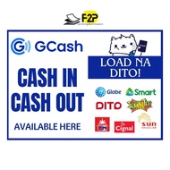 Gcash Cash in Cash out Laminated Signage A4/A5 size